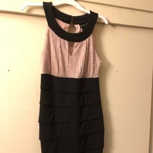Sz 6 Black & Pink En Focus Cocktail Dress